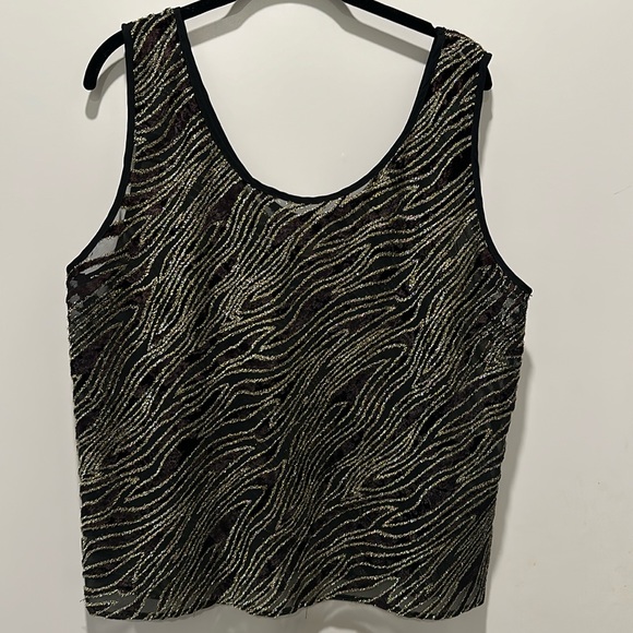 Vintage black velvet and silver Devoré Tank/ Camisole - Picture 1 of 4